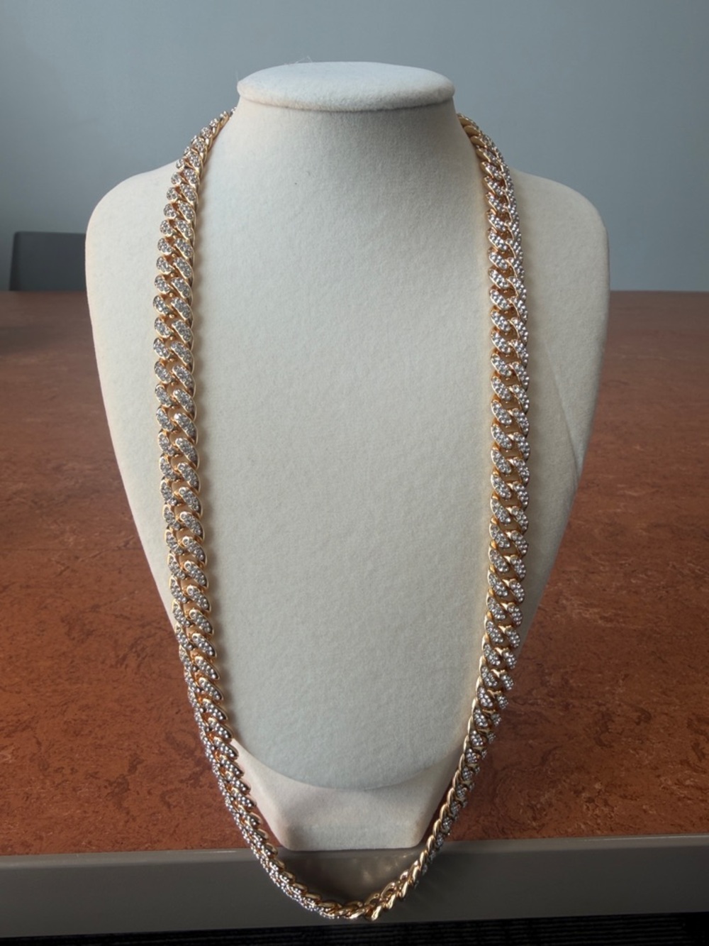 Gold Link Chain w/VVSCZ jewels - 24 inches